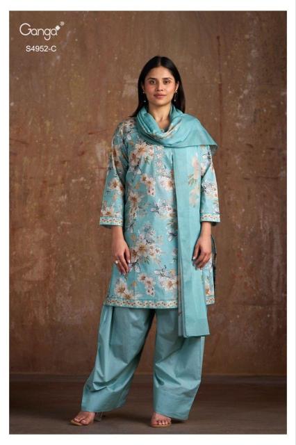 Ganga binita 4952 wholesale dealers in cotton dress materials in kerala